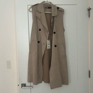 NWT Zara faux suede vest